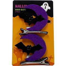 Halloween Shaped Hair Clips Bat 2 pack