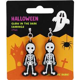 Halloween Glow In The Dark Skeleton Costume Earrings 1 pair