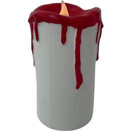 Halloween LED Pillar Candle White each