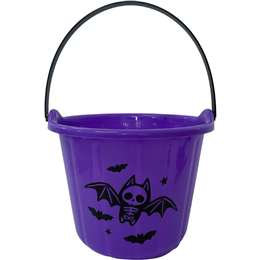 Halloween Pail Bucket Purple Bat each