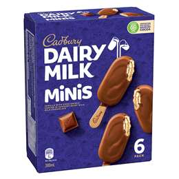 Cadbury Dairy Milk Minis Vanilla With Choc Swirls Coated 6 pack
