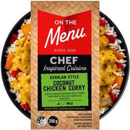 On The Menu Chef Inspired Coconut Chicken Curry & Rice Bowl 350g