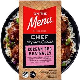 On The Menu Korean BBQ Meatballs & Rice Bowl 350g