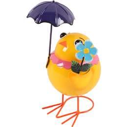 Green Gardener Metal Chicken With Flower each