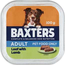 Baxter's Adult Wet Dog Food Loaf Tray Lamb