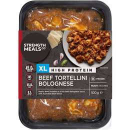 Strength Meals Co Frozen Beef Tortellini Bolognese High Protein 500g