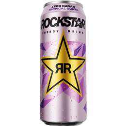 Rockstar Energy Drink Zero Sugar Tropical Guava Can 500mL