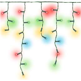 Christmas Solar LED Icicle Lights Multi Colour 500 pack
