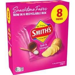 Smith?s Potato Chips Lunchbox Snacks Multipack Salt & Vinegar 8 pack