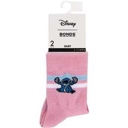 Bonds Disney 100 Crew Girl Socks Size 6-12M 2 pack