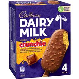 Cadbury Dairy Milk Crunchie Frozen Dessert Sticks 4 pack