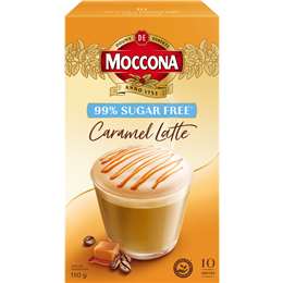 Moccona Coffee Sachets Sugar Free Caramel Latte 10 pack