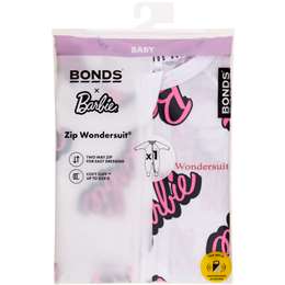 Bonds Barbie Zip Wondersuit White Size 000 each