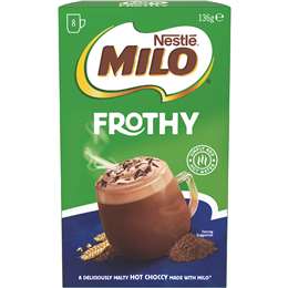Milo Frothy Instant Hot Chocolate Sachets 8 pack