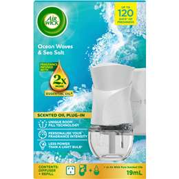Air Wick 2x Essential Oil Ocean Waves & Sea Salt Plug In Diffuser 19mL