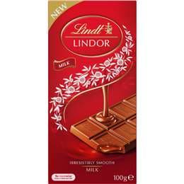 Lindt Lindor Milk Chocolate Block 100g