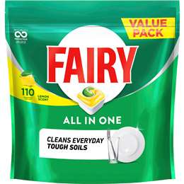 Fairy All In One Dishwasher Tablets Lemon Scent 110 pack