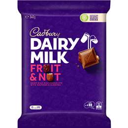 Cadbury Dairy Milk Large Fruit & Nut Chocolate Block 340g