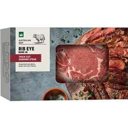 Woolworths Australian Beef Rib Eye Bone Sharing Steak