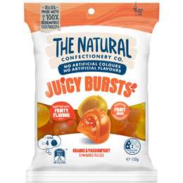 The Natural Confectionery Co. Juicy Bursts Orange & Passionfruit 150g