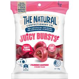 The Natural Confectionery Co. Juicy Bursts Strawberry & Raspberry 150g