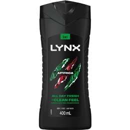 LYNX 3 In 1 Body Face Hair Wash Africa All Day Fresh 400mL
