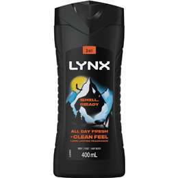 LYNX 3 In 1 Body Face Hair Wash Smell Ready All Day Fresh 400mL