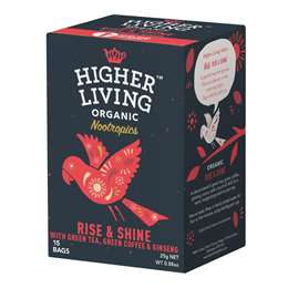 Higher Living Organic Nootropics Rise & Shine Tea Bags 15 pack