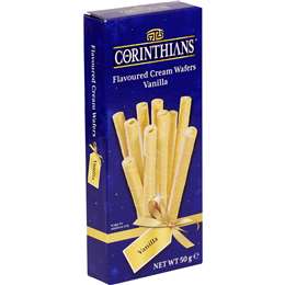 Corinthians Flavoured Cream Wafers Vanilla 50g