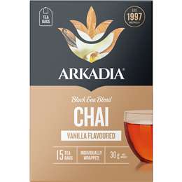 Arkadia Chai Tea Bags Vanilla Flavoured 15 pack