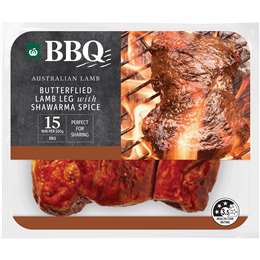 Woolworths BBQ Australian Butterflied Lamb Leg Shawarma