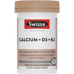 Swisse Ultiboost Calcium + D3 + K2 Tablets 60 pack