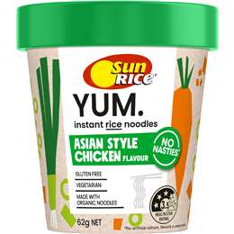Sunrice Yum Asian Style Chicken Flavour Instant Rice Noodles 62g