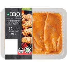 Woolworths BBQ Chicken Breast Steaks Sweet Mustard