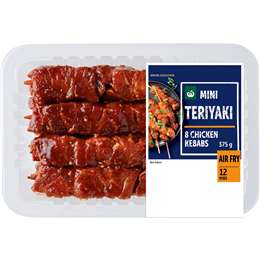 Woolworths 8 Mini Chicken Kebabs Teriyaki