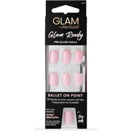 Glam by Manicare Pre Glued Nails Ballet On Point 30 pack