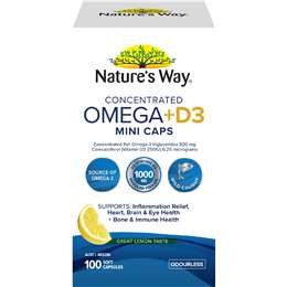 Nature's Way Concentrated Omega + D3 Mini Capsules 100 pack