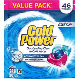 Cold Power Laundry Capsules Advanced Clean 46 pack