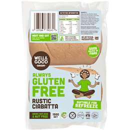 Well & Good Gluten Free Rustic Ciabatta Rolls