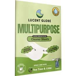 Lucent Globe Multipurpose Cleaner Sheets Tea Tree & Lime 2 pack