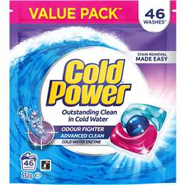 Cold Power Odour Fighter Laundry Capsules 46 pack