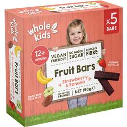 Whole Kids Fruit Bars Strawberry & Banana 30g x 5 pack