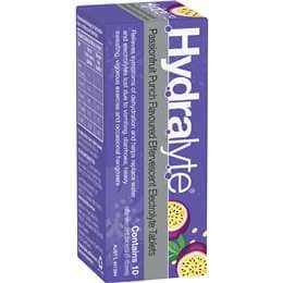 Hydralyte Effervescent Electrolyte Tablets Passionfruit Punch 10 pack