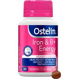 Ostelin Iron & B+ Energy Tablets 30 pack
