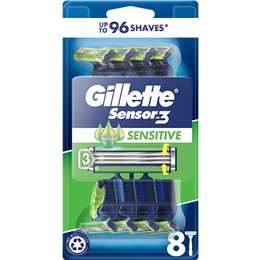 Gillette Sensor3 Sensitive Disposable Razors 8 pack