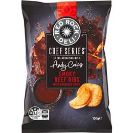 Red Rock Deli Chef Series Potato Chips Smoky Beef Ribs With BBQ Sauce 150g