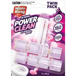 White King In Bowl Toilet Power Clean Floral Mist 2 pack