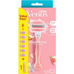 Gillette Venus Comfort Glide Razor White Tea & 6 Blades each
