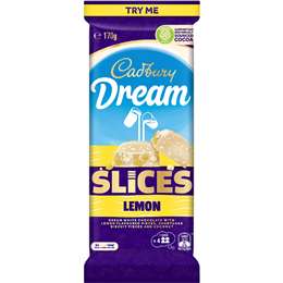 Cadbury Dream Slices Lemon Chocolate Block 170g