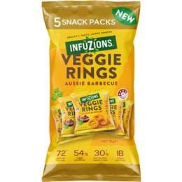 Infuzions Veggie Rings Aussie BBQ Lunch Box Snacks 5 pack